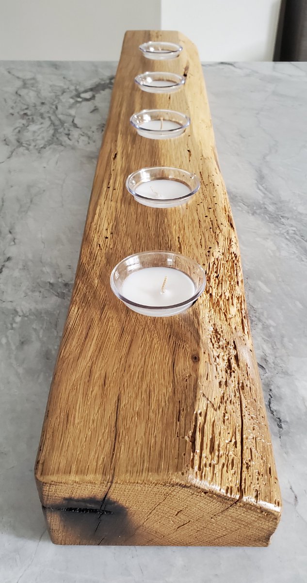 Reclaimed Oak Centerpiece Candle Holder