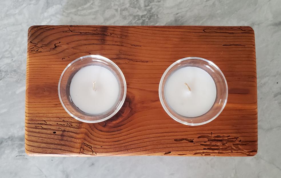 Reclaimed Heartpine Candle Holder