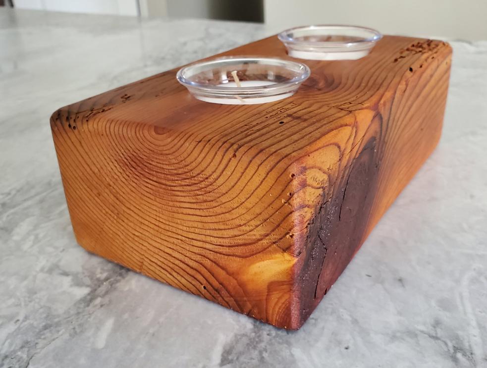 Reclaimed Heartpine Candle Holder