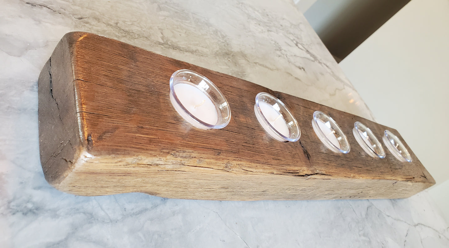 Reclaimed Oak Centerpiece Candle Holder