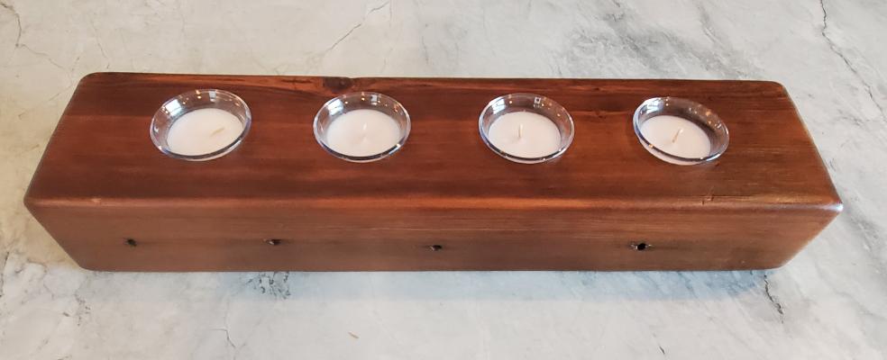 Reclaimed Heartpine Candle Holder