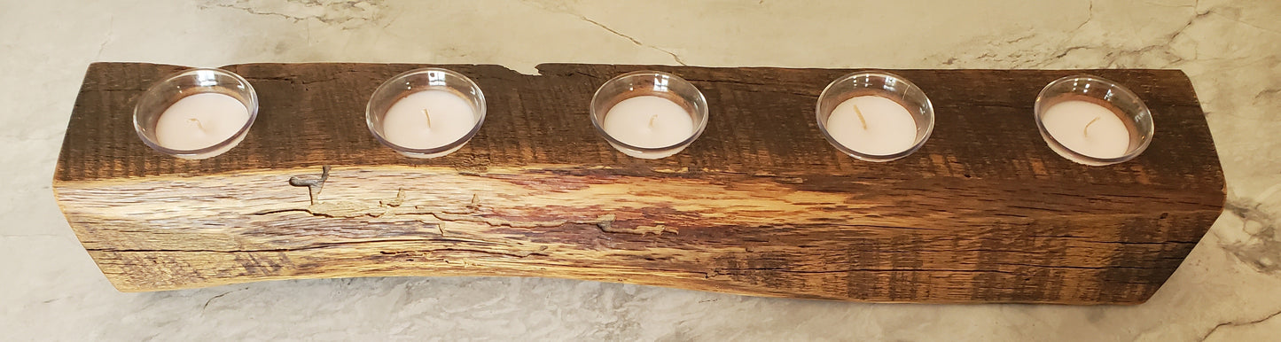 Reclaimed Oak Centerpiece Candle Holder