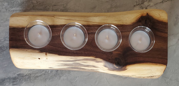 River Salvaged Black Walnut Candle Holder