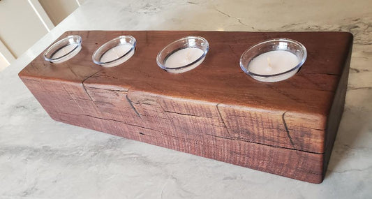 Reclaimed Black Walnut Candle Holder