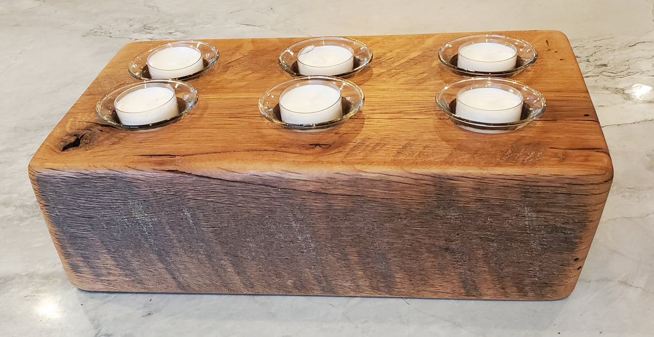 Reclaimed Oak Centerpiece Candle Holder