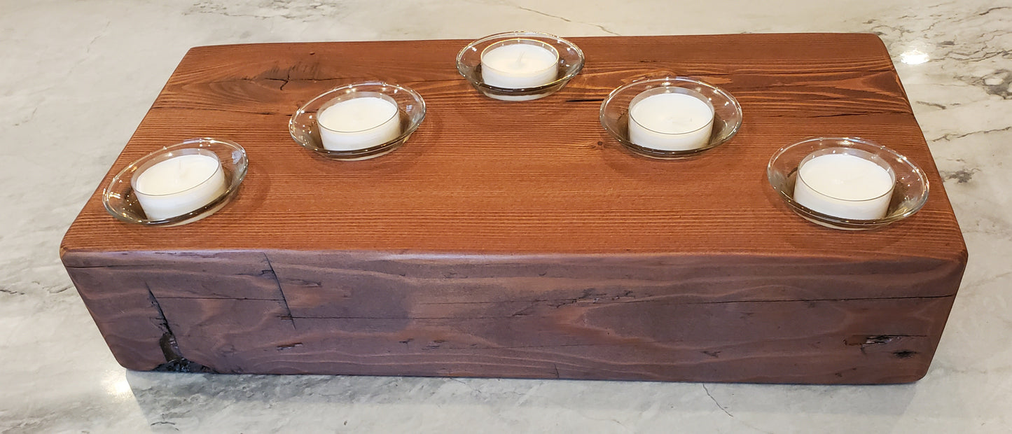 Reclaimed Heartpine Centerpiece Candle Holder