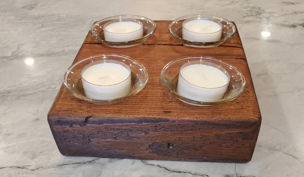 Reclaimed Heartpine Candle Holder