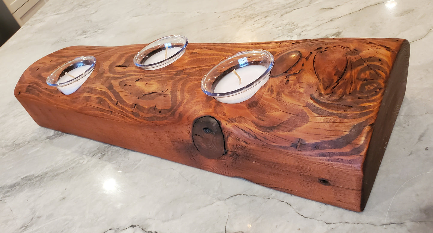 Reclaimed Heartpine Candle Holder