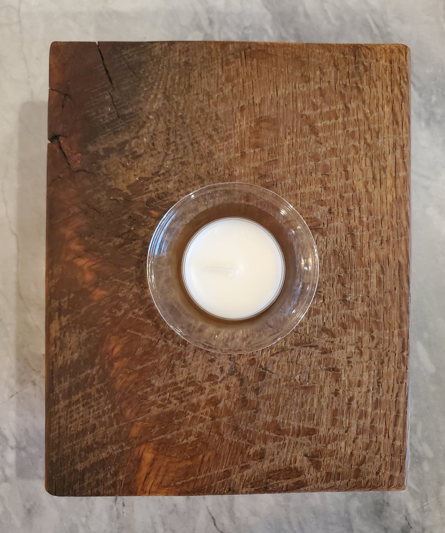 3pc Set: Reclaimed Oak Candle Holder