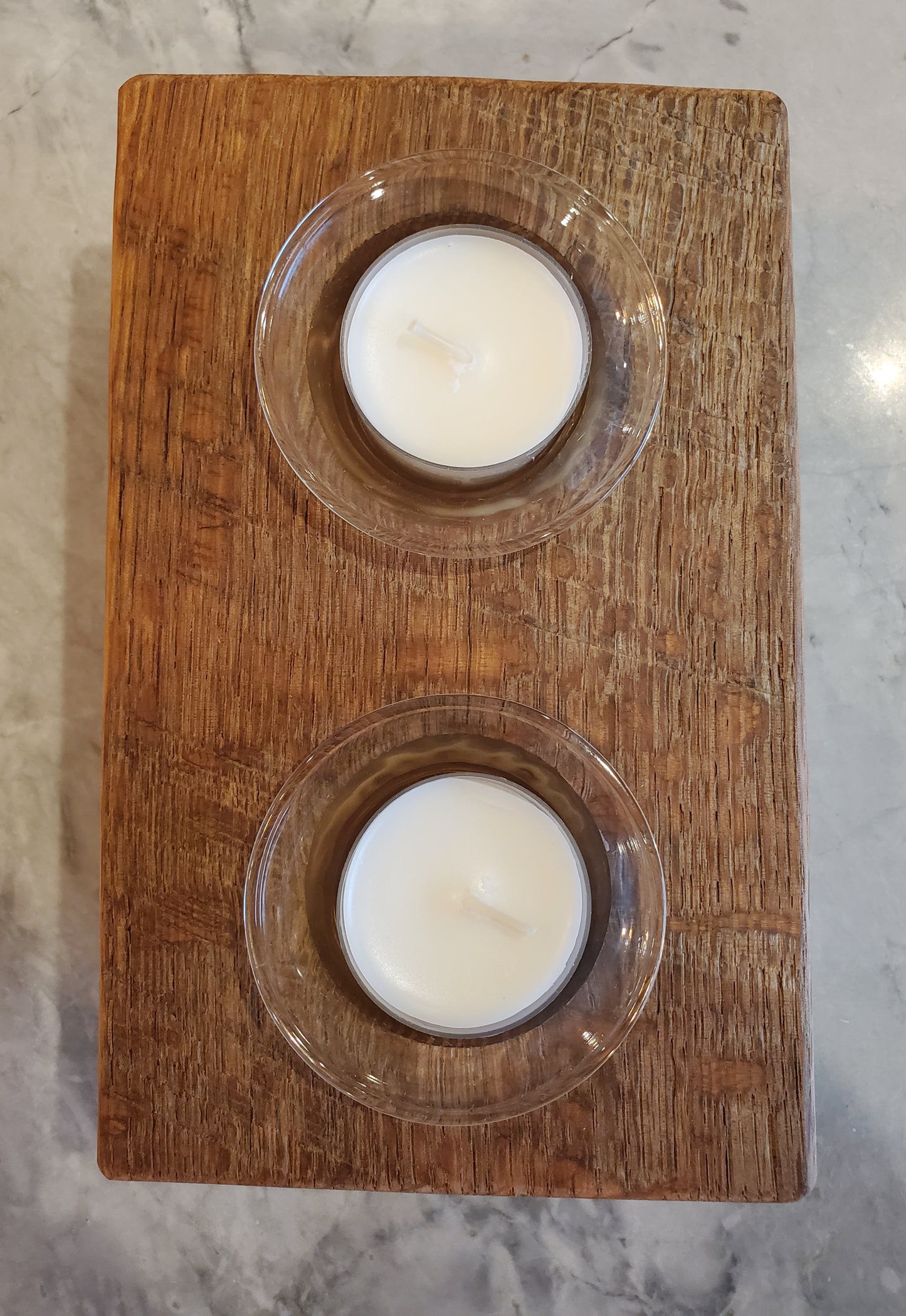 3pc Set: Reclaimed Oak Candle Holder