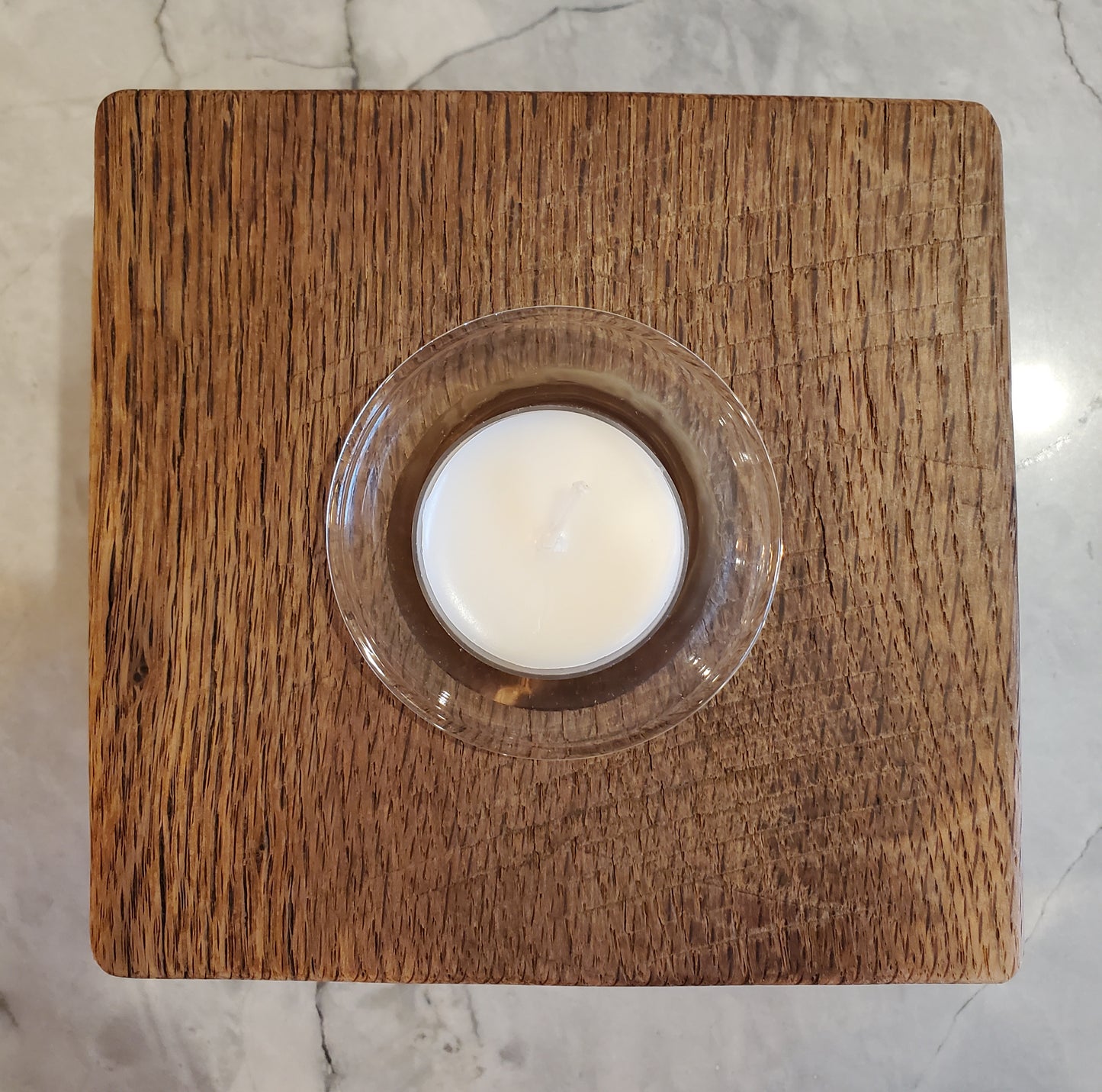 3pc Set: Reclaimed Oak Candle Holder