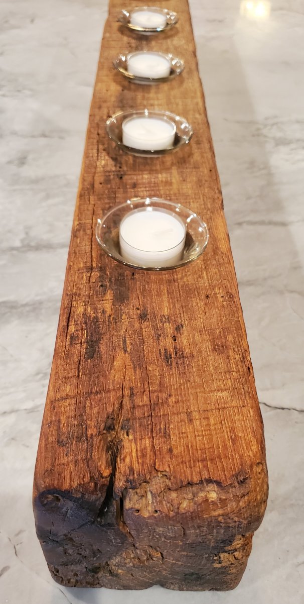 Reclaimed Oak Centerpiece Candle Holder