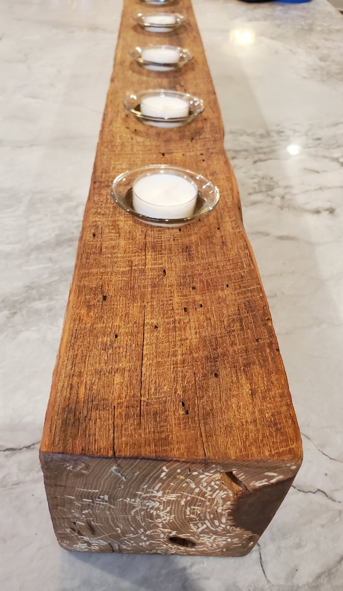 Reclaimed Oak Centerpiece Candle Holder