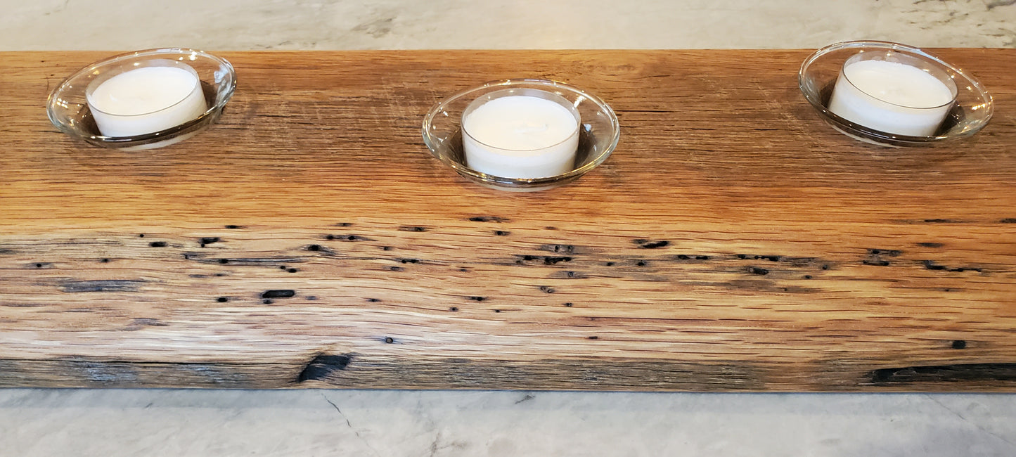 Reclaimed Oak Centerpiece Candle Holder