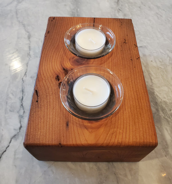 Reclaimed Heartpine Candle Holder
