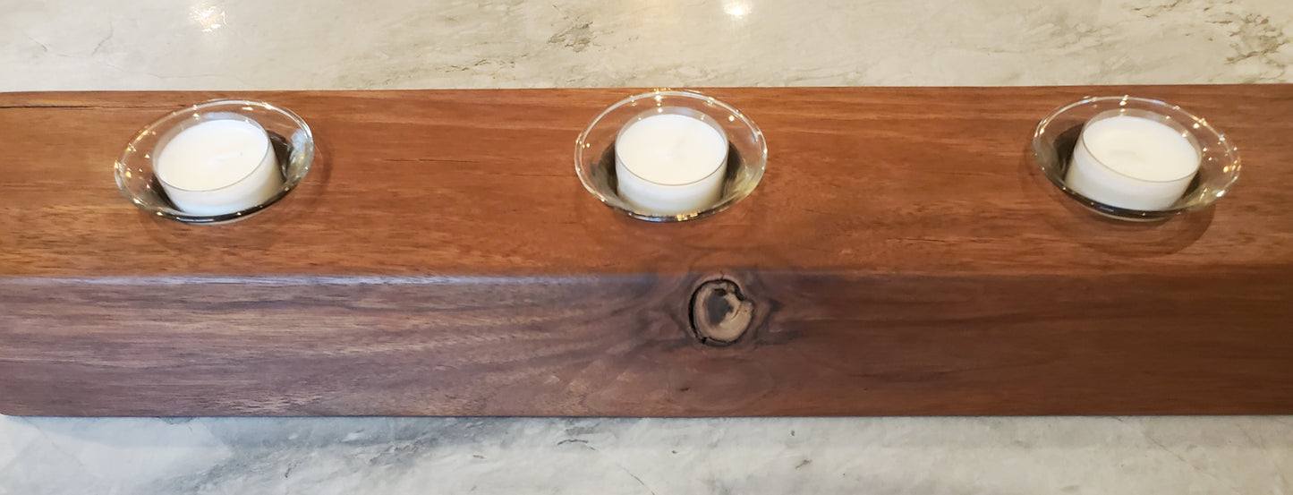 Reclaimed Black Walnut Candle Holder