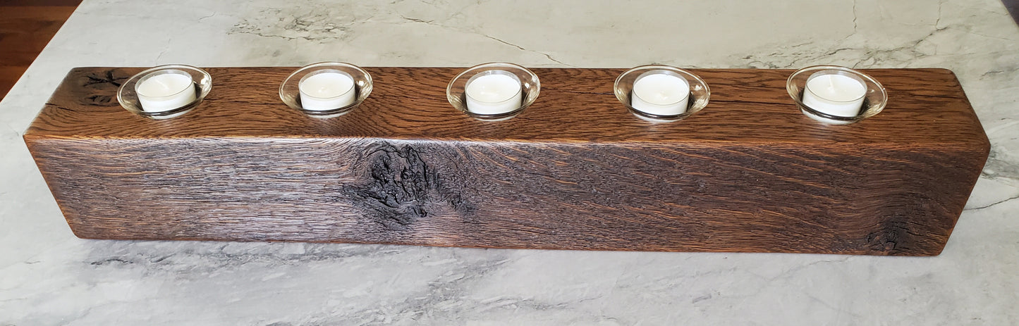 Reclaimed Oak Centerpiece Candle Holder