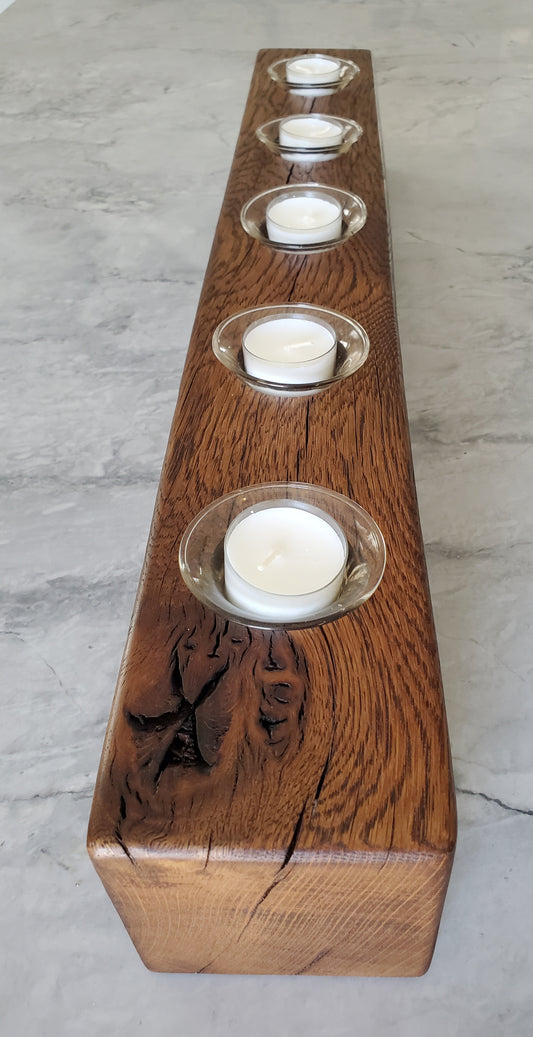 Reclaimed Oak Centerpiece Candle Holder