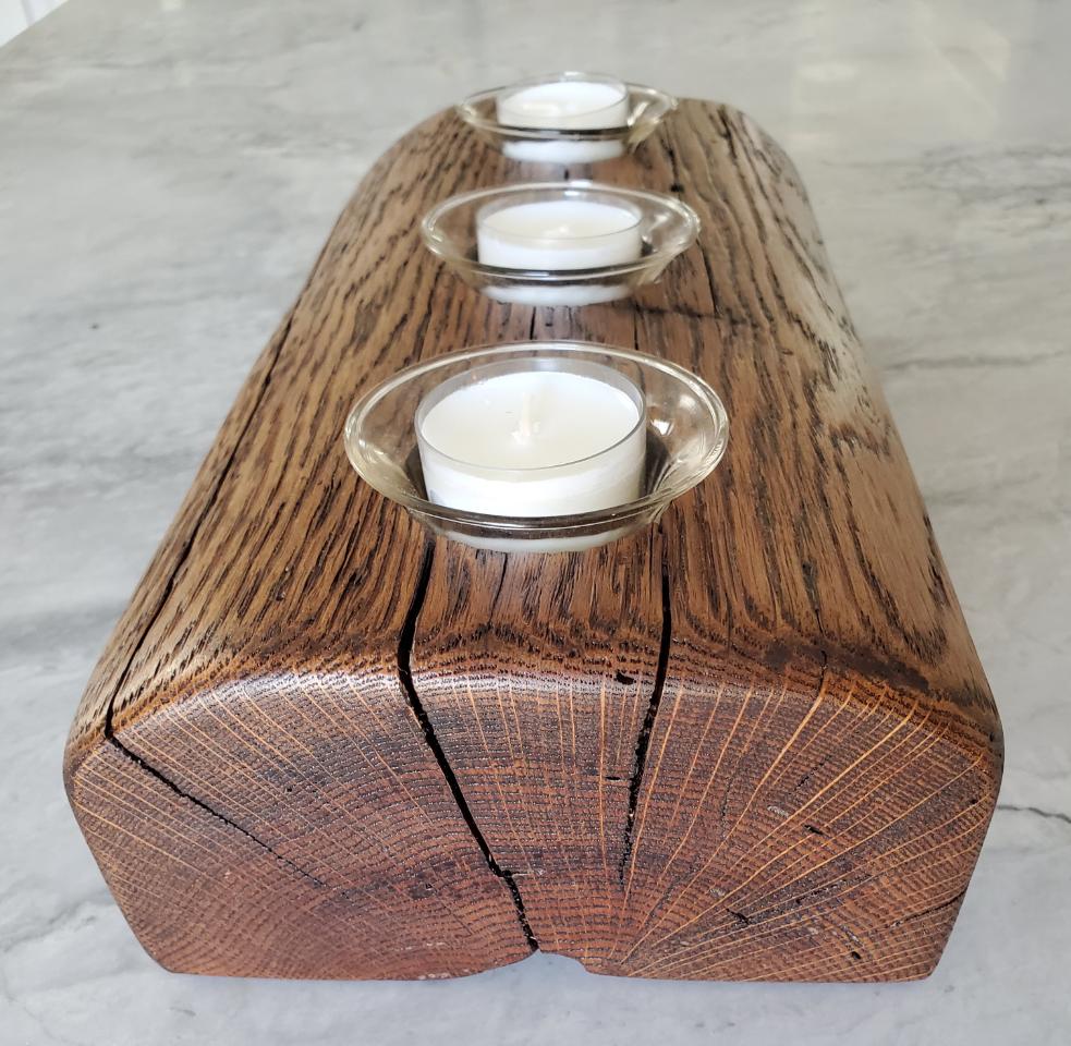 Reclaimed Oak Candle Holder