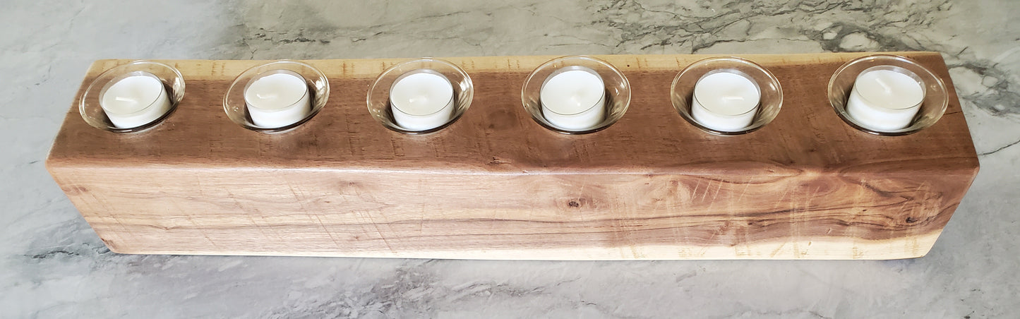 Reclaimed Black Walnut Centerpiece Candle Holder