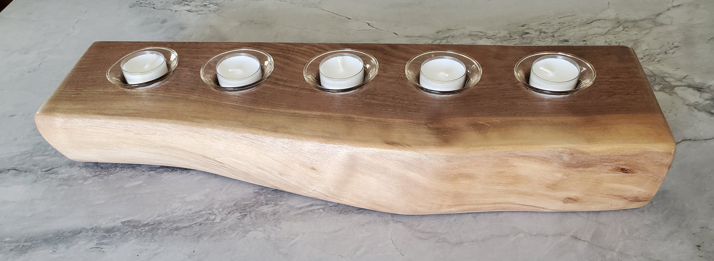 Reclaimed Black Walnut Centerpiece Candle Holder