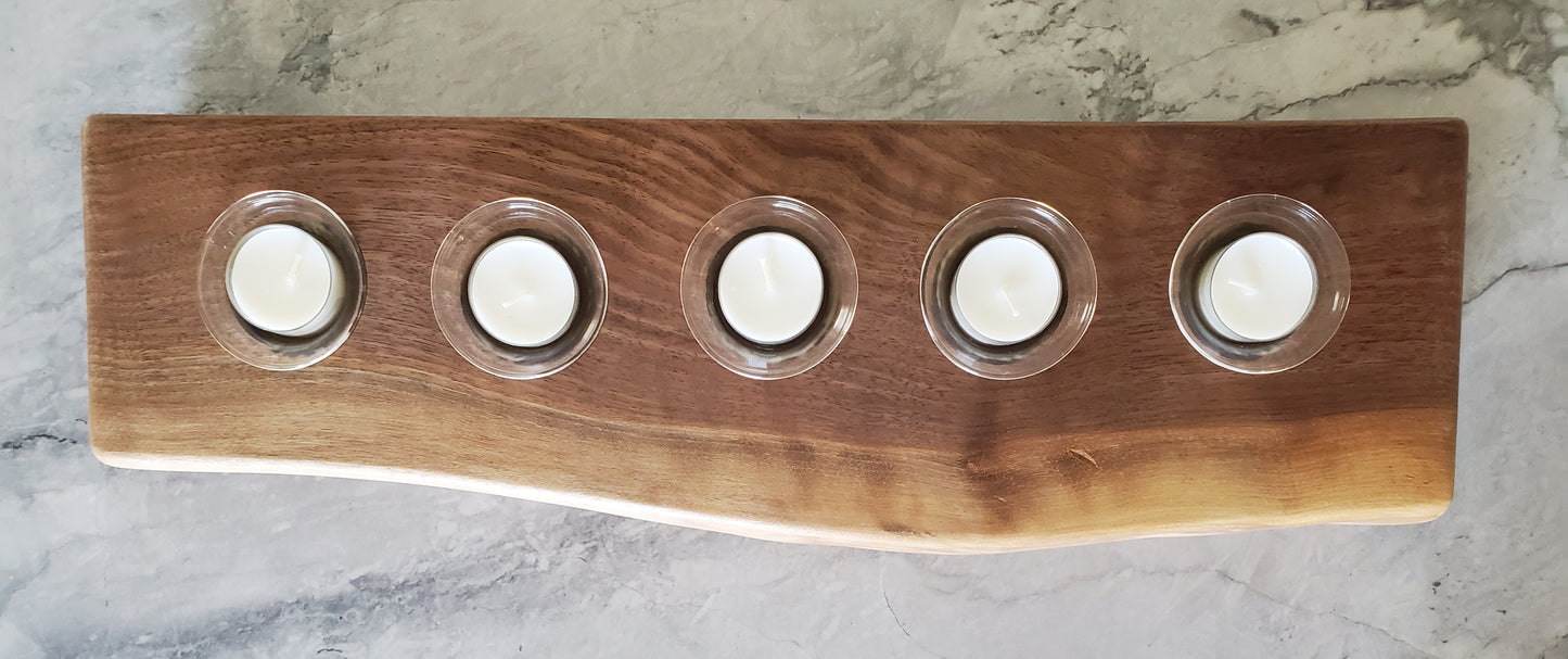 Reclaimed Black Walnut Centerpiece Candle Holder