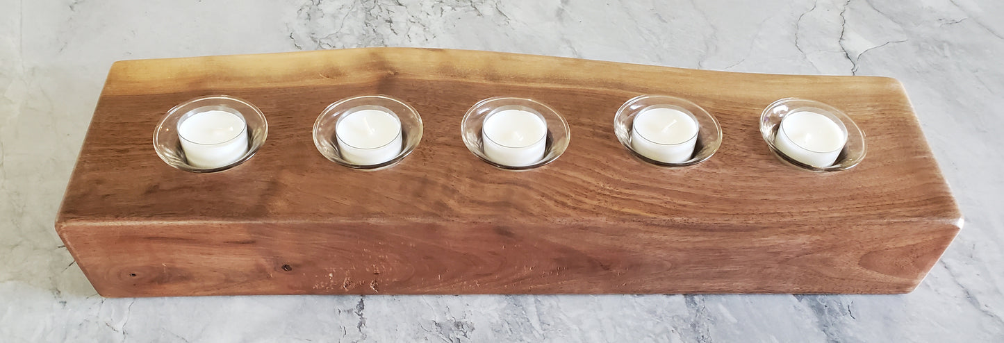 Reclaimed Black Walnut Centerpiece Candle Holder