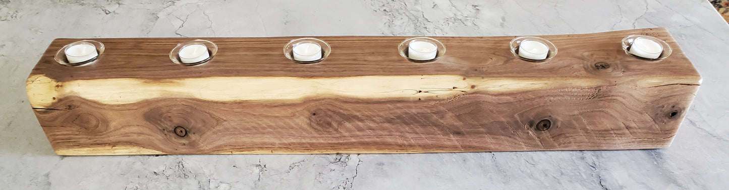 Reclaimed Black Walnut Centerpiece Candle Holder