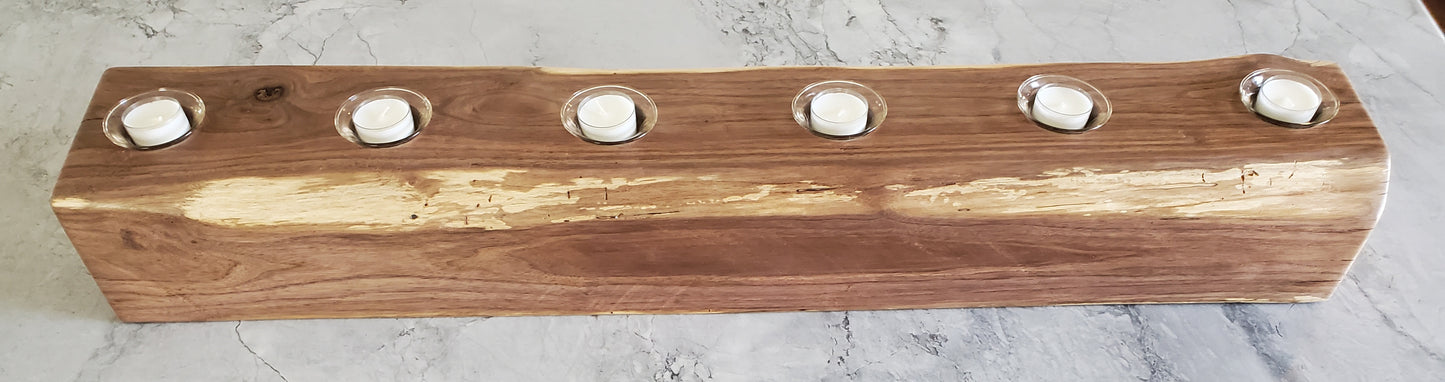 Reclaimed Black Walnut Centerpiece Candle Holder