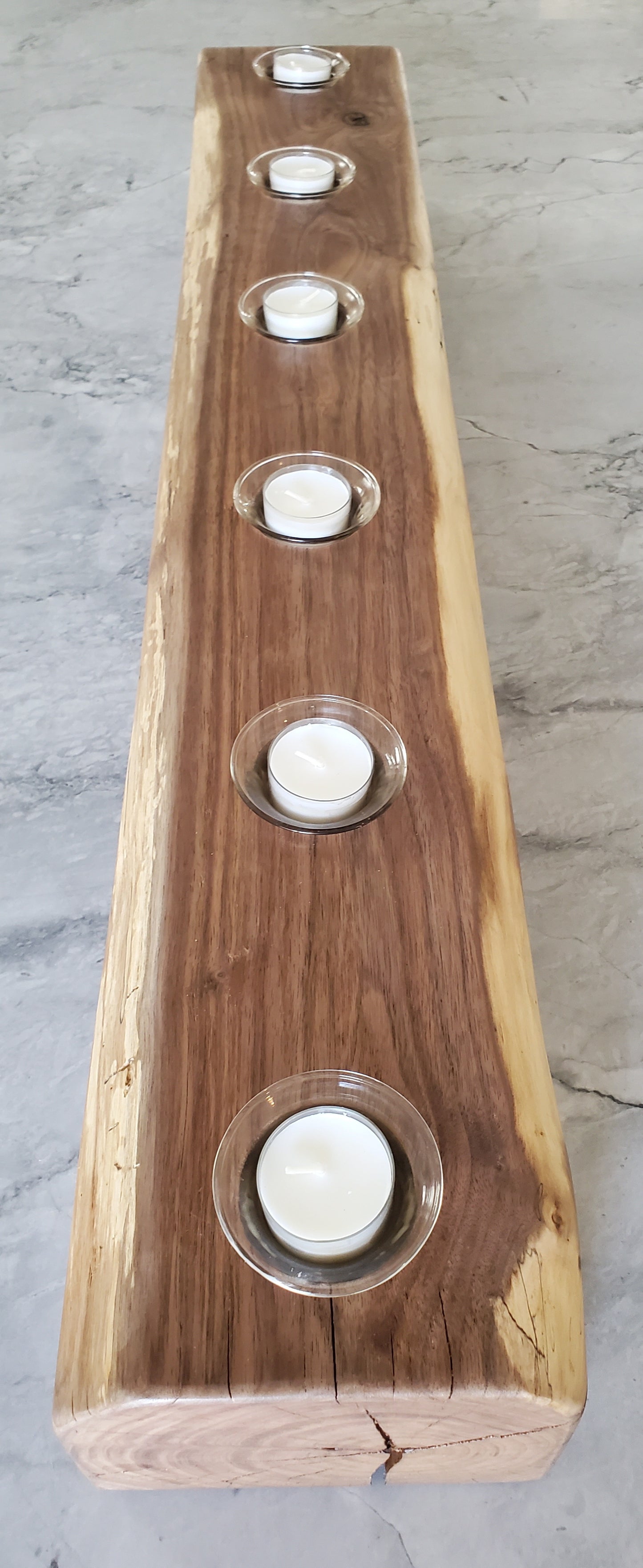 Reclaimed Black Walnut Centerpiece Candle Holder