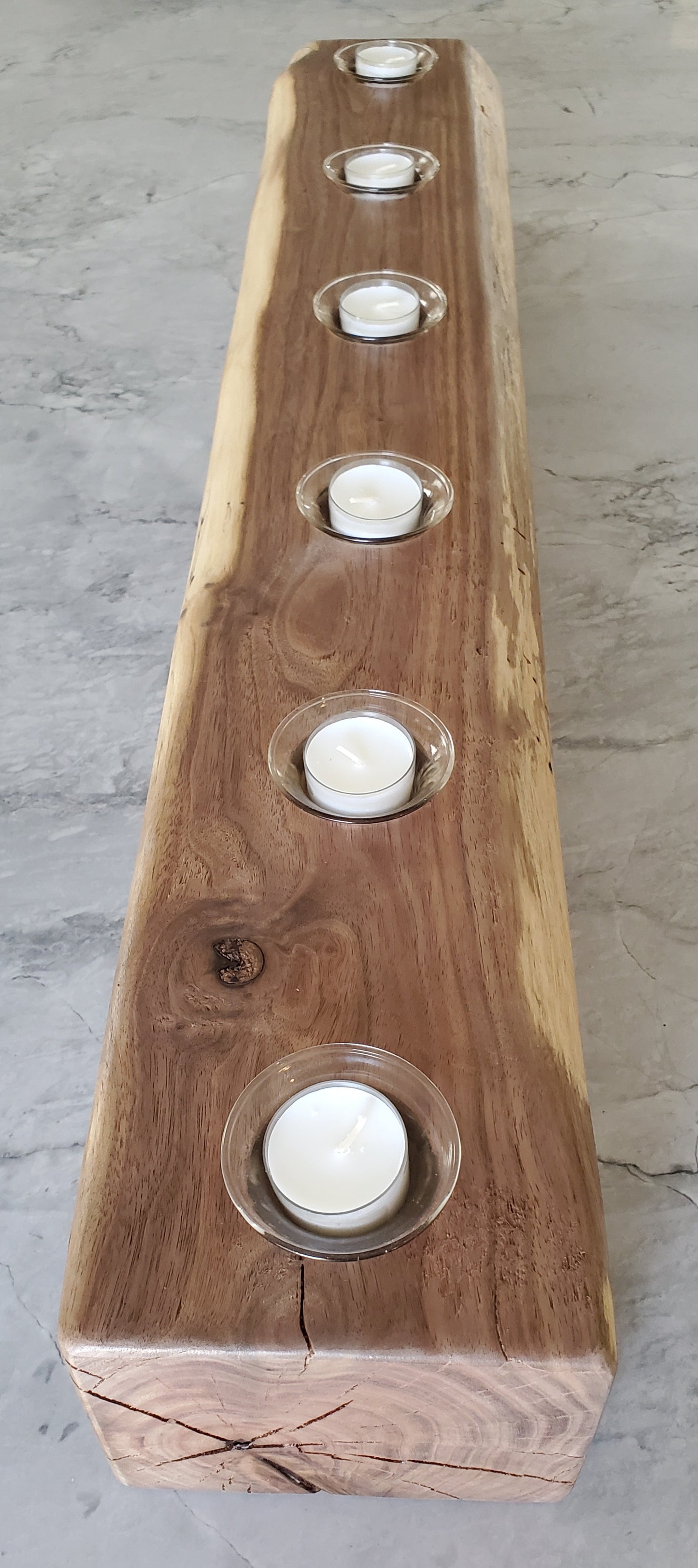 Reclaimed Black Walnut Centerpiece Candle Holder