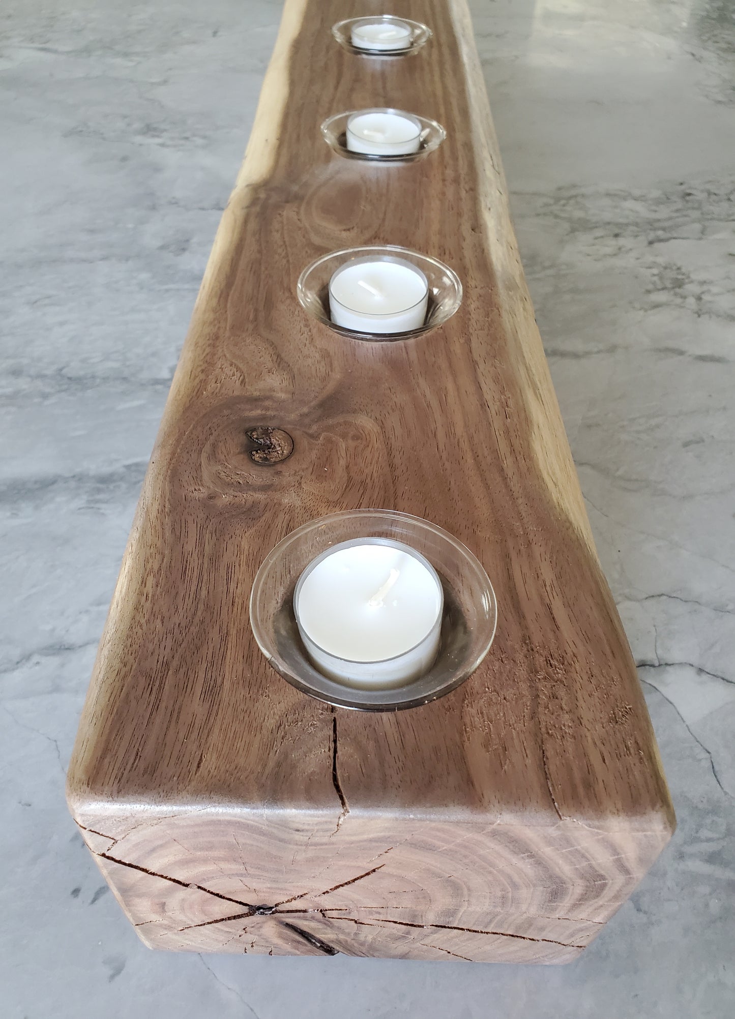 Reclaimed Black Walnut Centerpiece Candle Holder