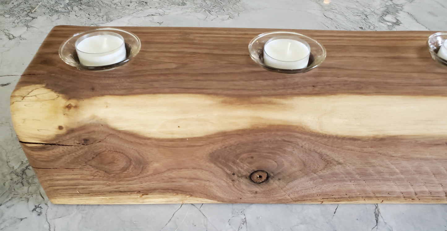 Reclaimed Black Walnut Centerpiece Candle Holder