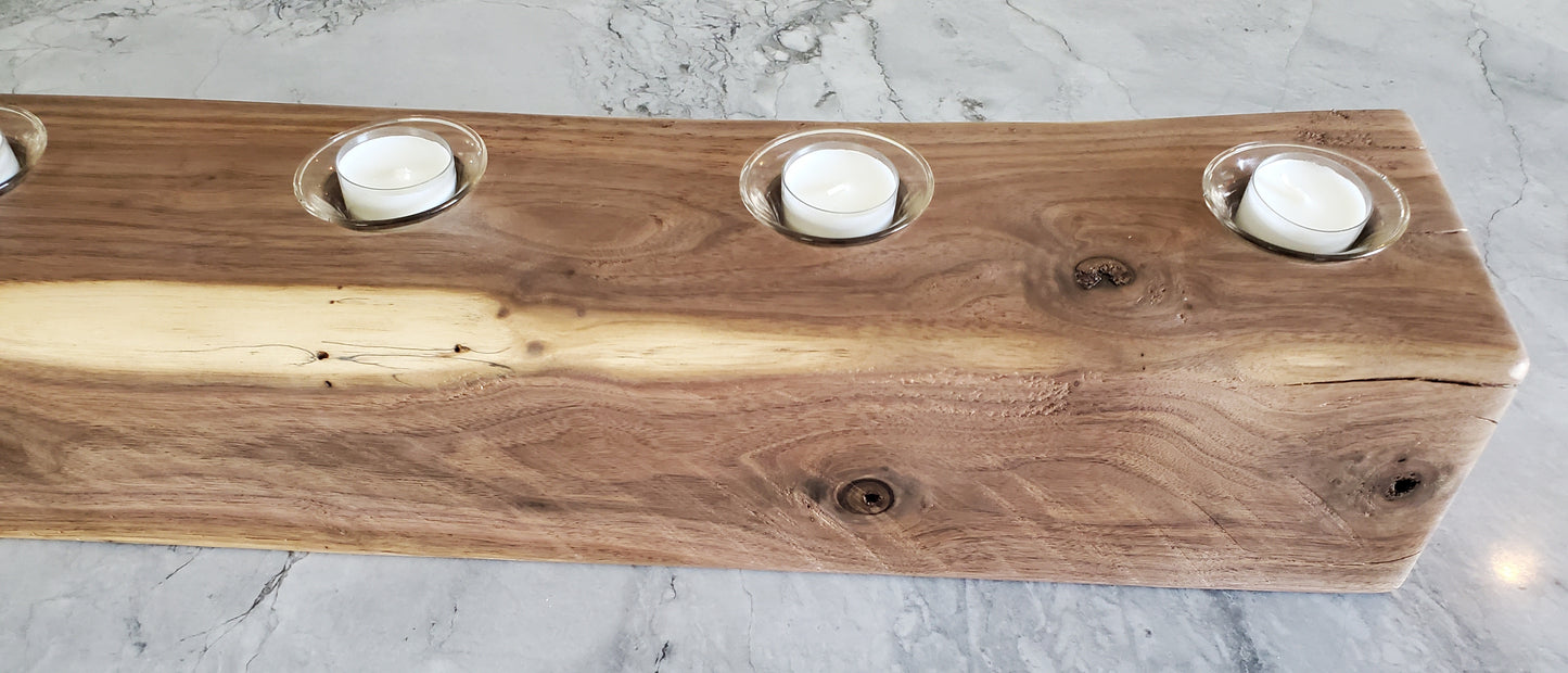 Reclaimed Black Walnut Centerpiece Candle Holder