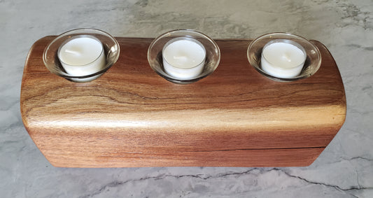 Reclaimed Dark Walnut Candle Holder