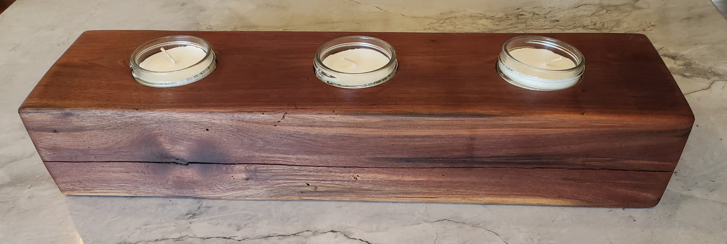 Reclaimed Black Walnut Centerpiece Candle Holder