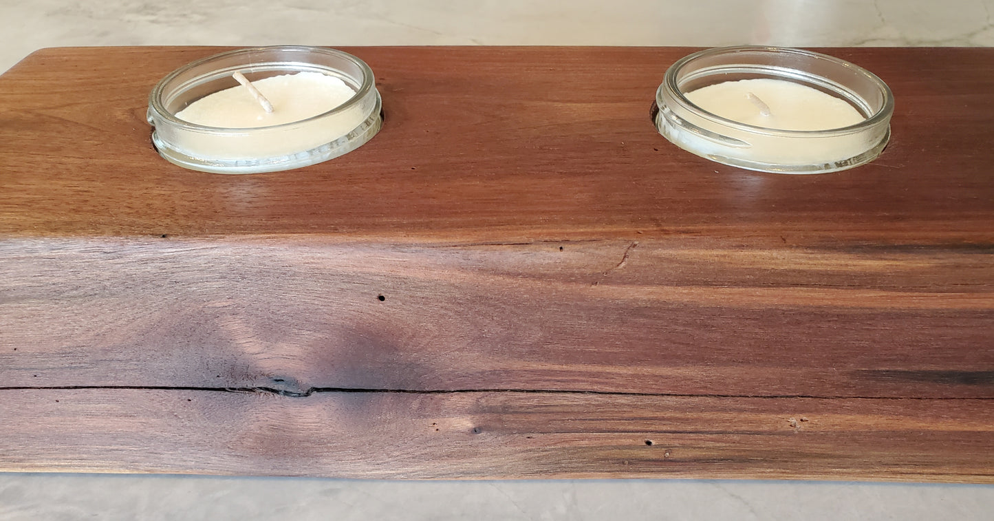 Reclaimed Black Walnut Centerpiece Candle Holder