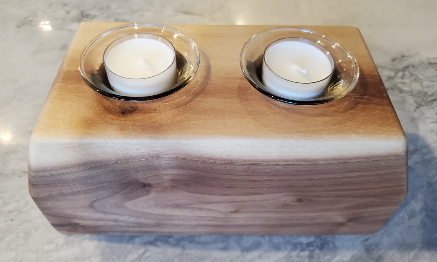 3pc Black Walnut Candle Docks