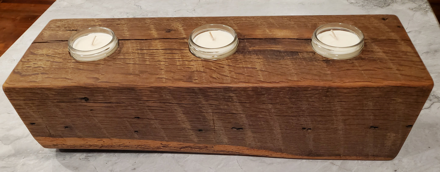 Reclaimed Oak Centerpiece Candle Holder