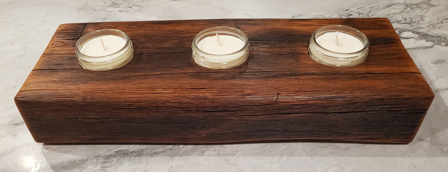 Reclaimed Oak  Centerpiece Candle Holder