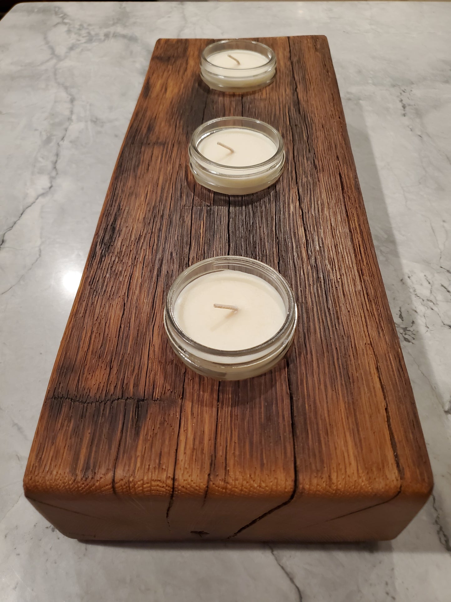 Reclaimed Oak  Centerpiece Candle Holder