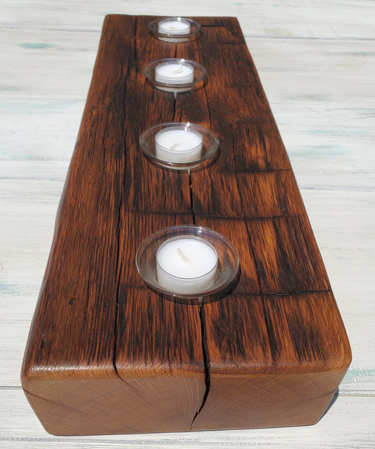 Reclaimed Oak Centerpiece Candle Holder