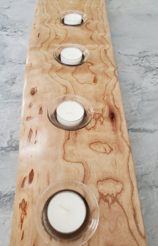 Curly Maple Reclaimed Centerpiece Candle Holder