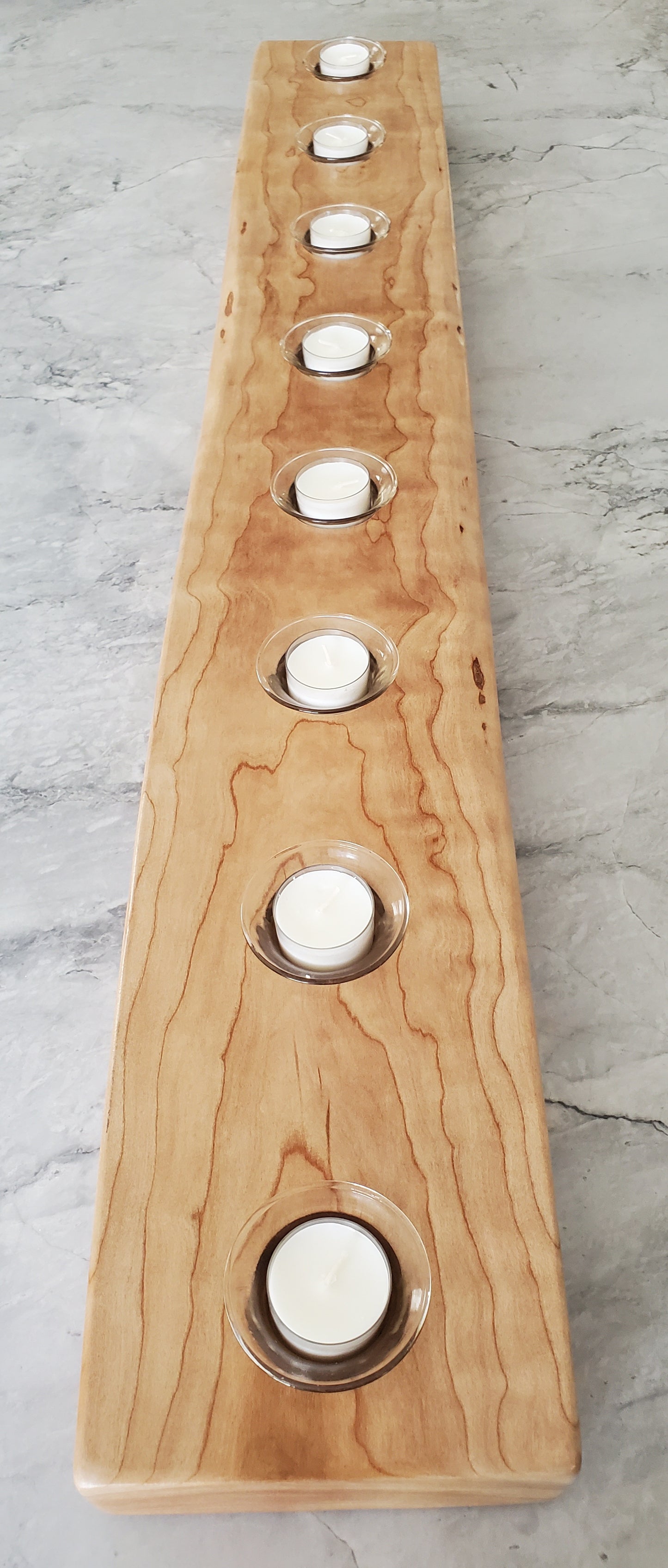 Curly Maple Reclaimed Centerpiece Candle Holder