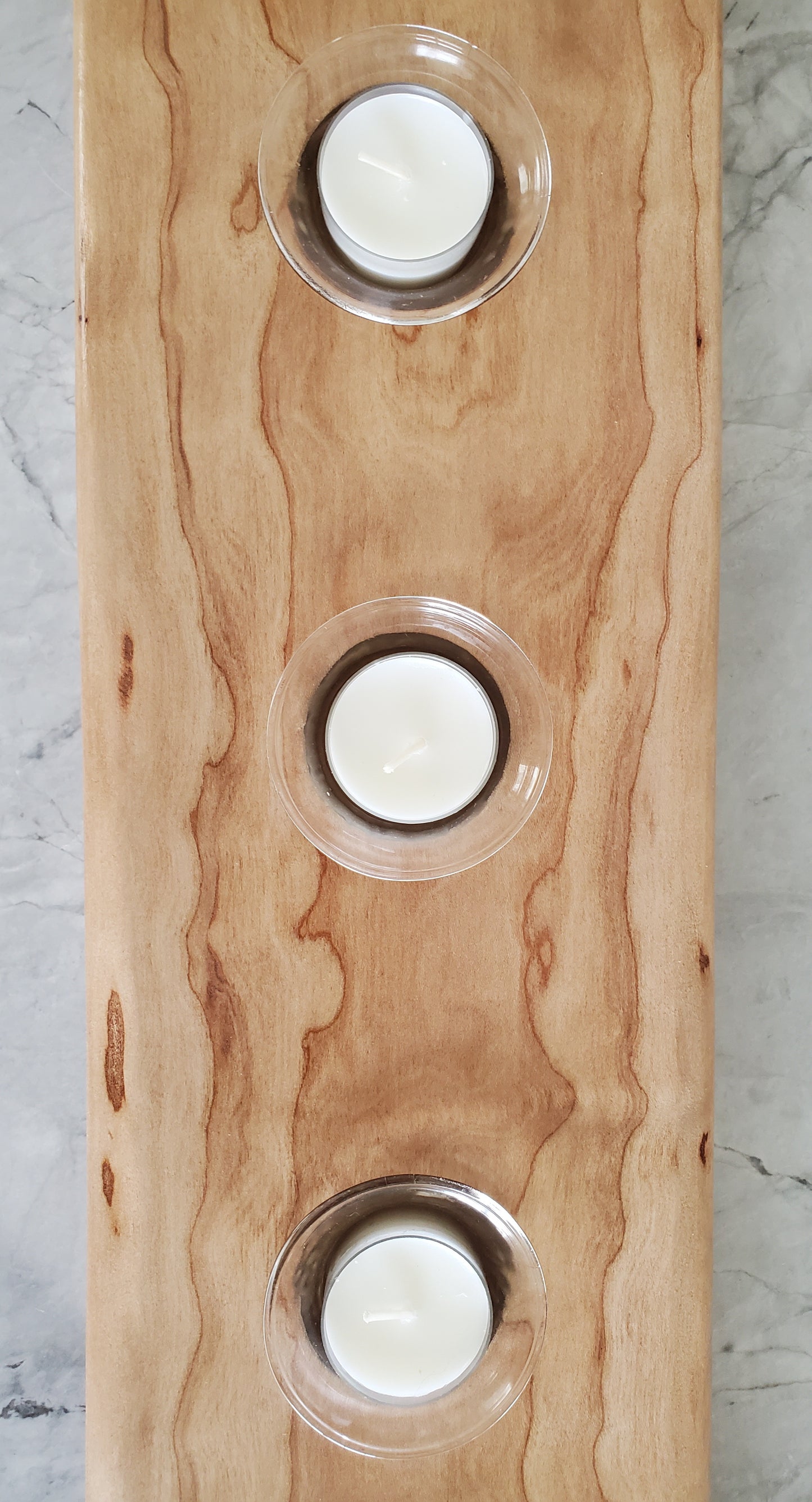 Curly Maple Reclaimed Centerpiece Candle Holder