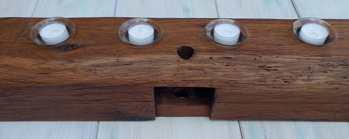 Reclaimed Oak Centerpiece Candle Holder