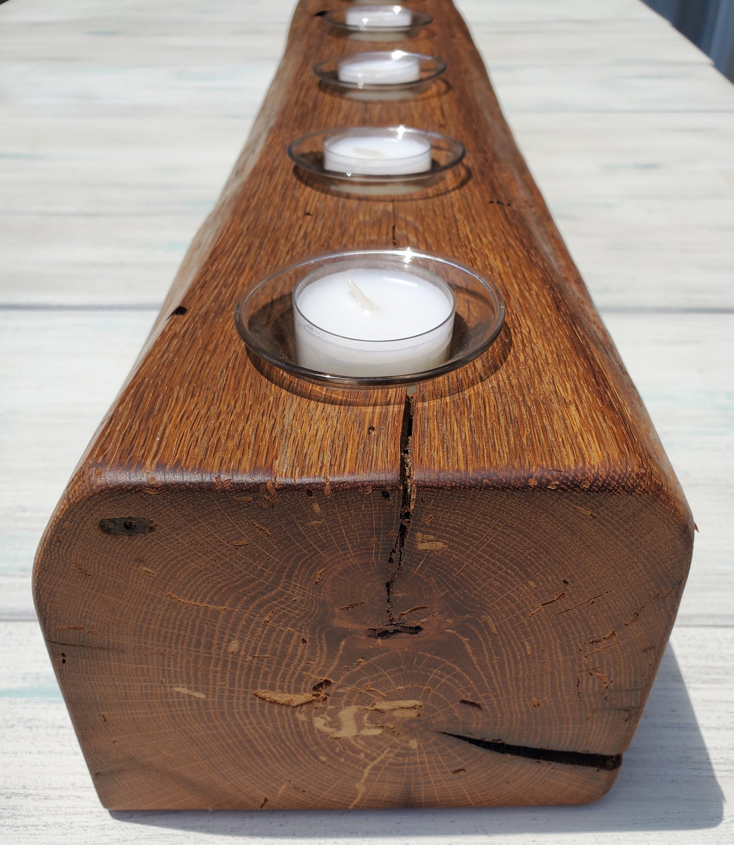 Reclaimed Oak Centerpiece Candle Holder