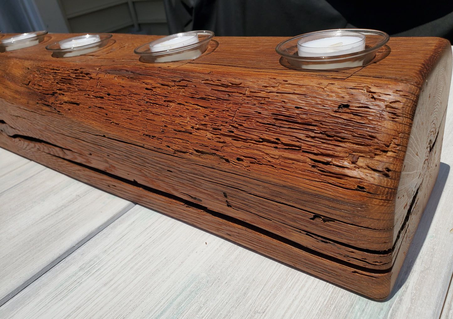 Reclaimed Oak Centerpiece Candle Holder