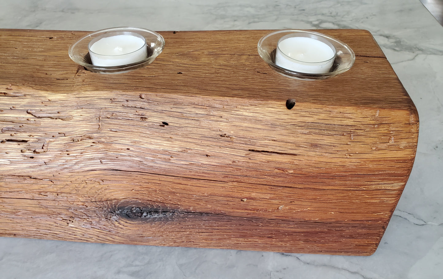 Reclaimed Oak Centerpiece Candle Holder