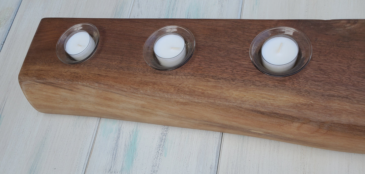 Reclaimed Black Walnut Centerpiece Candle Holder